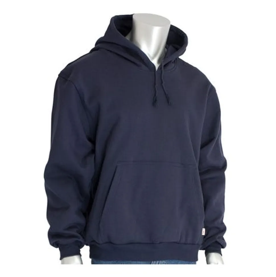 PIP AR/FR Fleece Pullover Navy Blue Hooded Sweatshirt 385-FRPH-NV 2X PIP385-FRPH-NV