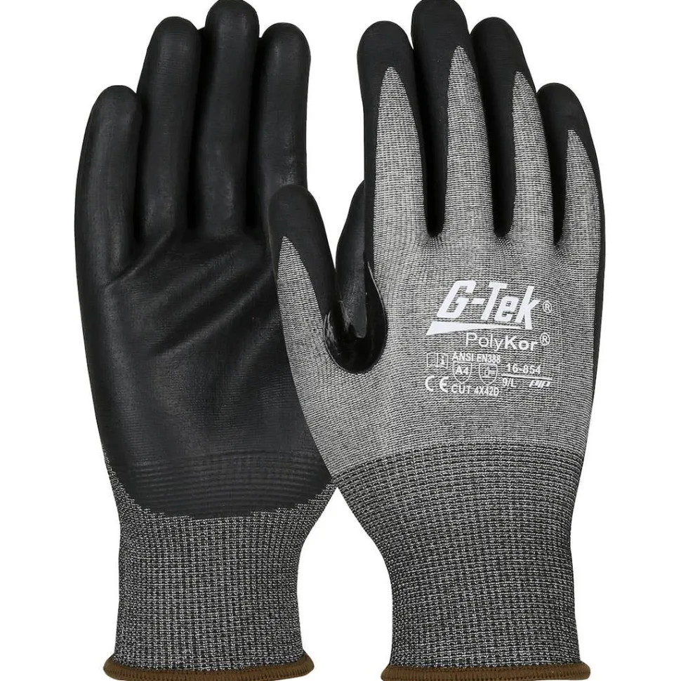PIP G-Tek PolyKor A4 Cut 18 Gauge Nitrile Foam Coated Grip Gloves
