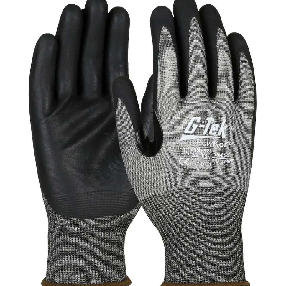 PIP G-Tek PolyKor A4 Cut 18 Gauge Nitrile Foam Coated Grip Gloves