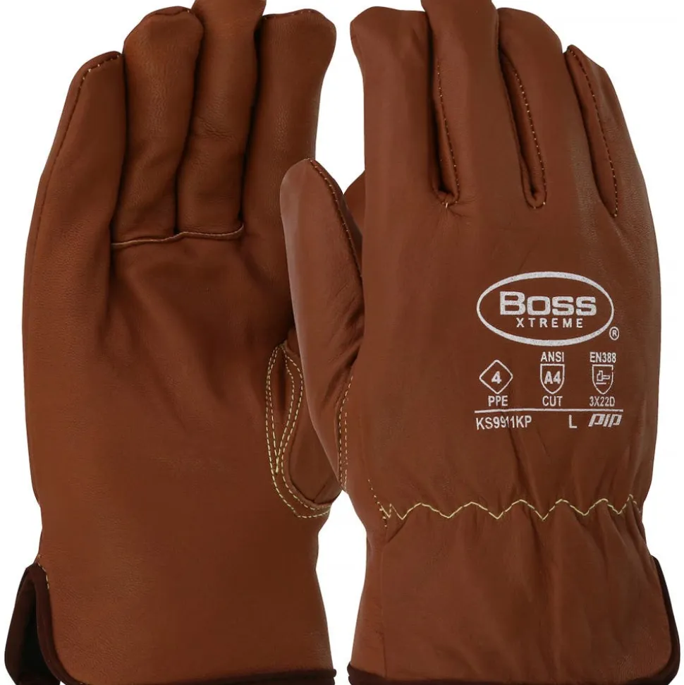 PIP Safety | West Chester Boss Xtreme AR Top Grain Goatskin Leather Drivers Glove with Oil Armor, Medium KS9911KP/M