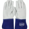 PIP Safety / West Chester Superior Top Grain Goatskin Leather TIG Welder's Glove with DuPont Kevlar Stitching - Split Leather Gauntlet Cuff, Natural, M 6142/M