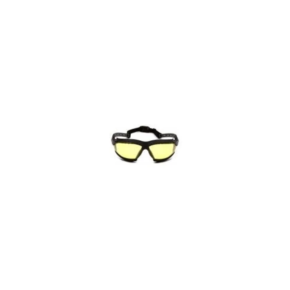 Pyramex Isotope Amber H2MAX Anti-Fog Lens with Black Frame GB9430STM