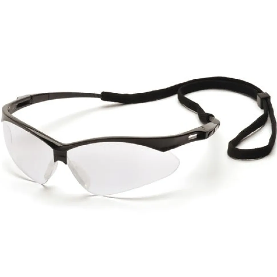 Pyramex PMXTREME Clear Anti-Fog Lens with Black Frame and Cord SB6310STP