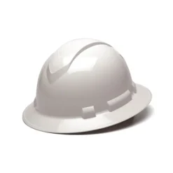 Pyramex Ridgeline Full Brim Hard Hat White Ratchet HP54110