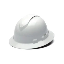Pyramex Ridgeline Vented Full Brim 4 Pt Ratchet Suspension White HP54110V