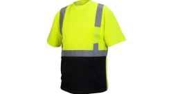 Pyramex Safety Pyramex Safety - T-Shirt - Hi-Vis Lime T-Shirt - Size 2X Large - Lightweight polyester moisture wicking material t-shirt with black bottom RTS2110BX2