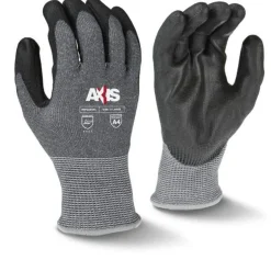 Radians Axis Gloves ANSI Cut Level A4 13 Gauge Gray HPPE with Black PU Palm, Extra Large RWG560XL