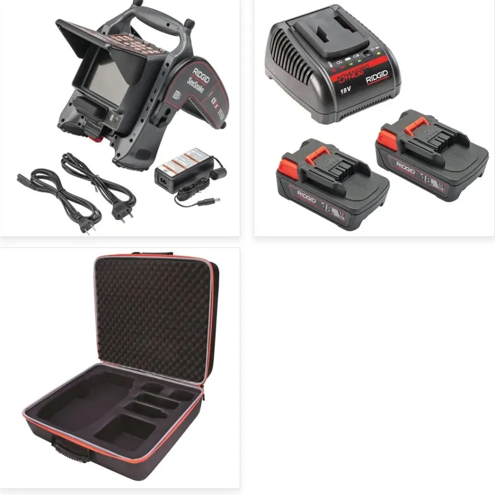 RIDGID CS6x VERSA SeeSnake Digital Recording Monitor Wi-Fi Battery & Case Kit 64968 + 66483