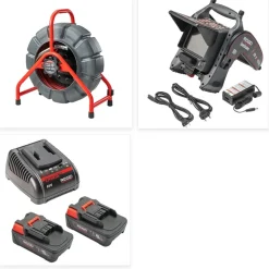 RIDGID SeeSnake Mini Pro Camera CS6x VERSA Monitor 200' HDR TruSense Self-Leveling Reel Battery Kit 76883 + 64968
