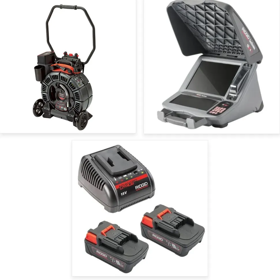 RIDGID SeeSnake rM200B CS12x Monitor 165' Stiff Cable Self-Leveling Camera 63663 + 57288