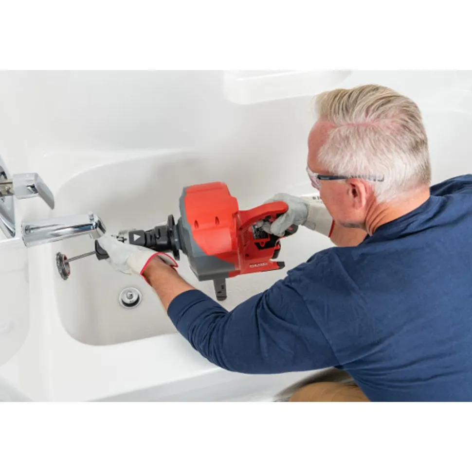RIDGID Tools K-46 Cordless SinkSnake Deluxe Kit with 5/16" x 25' Cable, 3/8" x 35' Cable, T-250 Tool Set, Carrying Case, 18V 2.5Ah Battery & Charger 78058