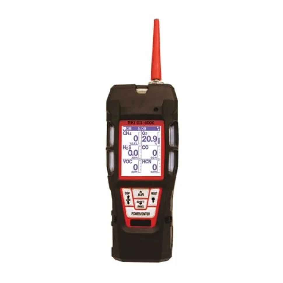 RKI Instruments GX-6000 for LEL / O2 / H2S / CO w/ Li-Ion battery pack & 115 VAC charger 72-6AXX-C