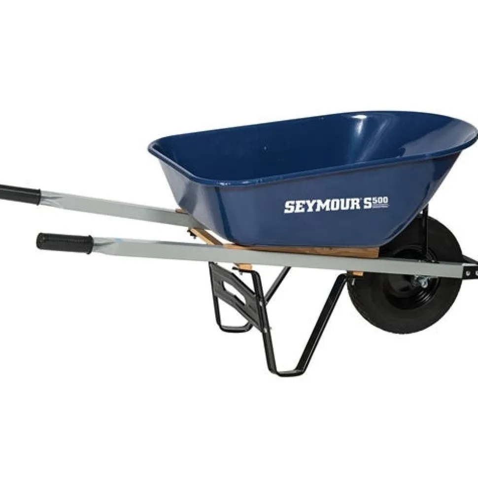 Seymour 6 Cu Yd Steel Wheelbarrow S500 Industrial 15" Flat Free Tire 85724