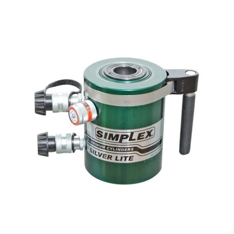 Simplex Aluminum 50 Ton Hydraulic 10" Double Acting Cylinder Center Hole RACD5010