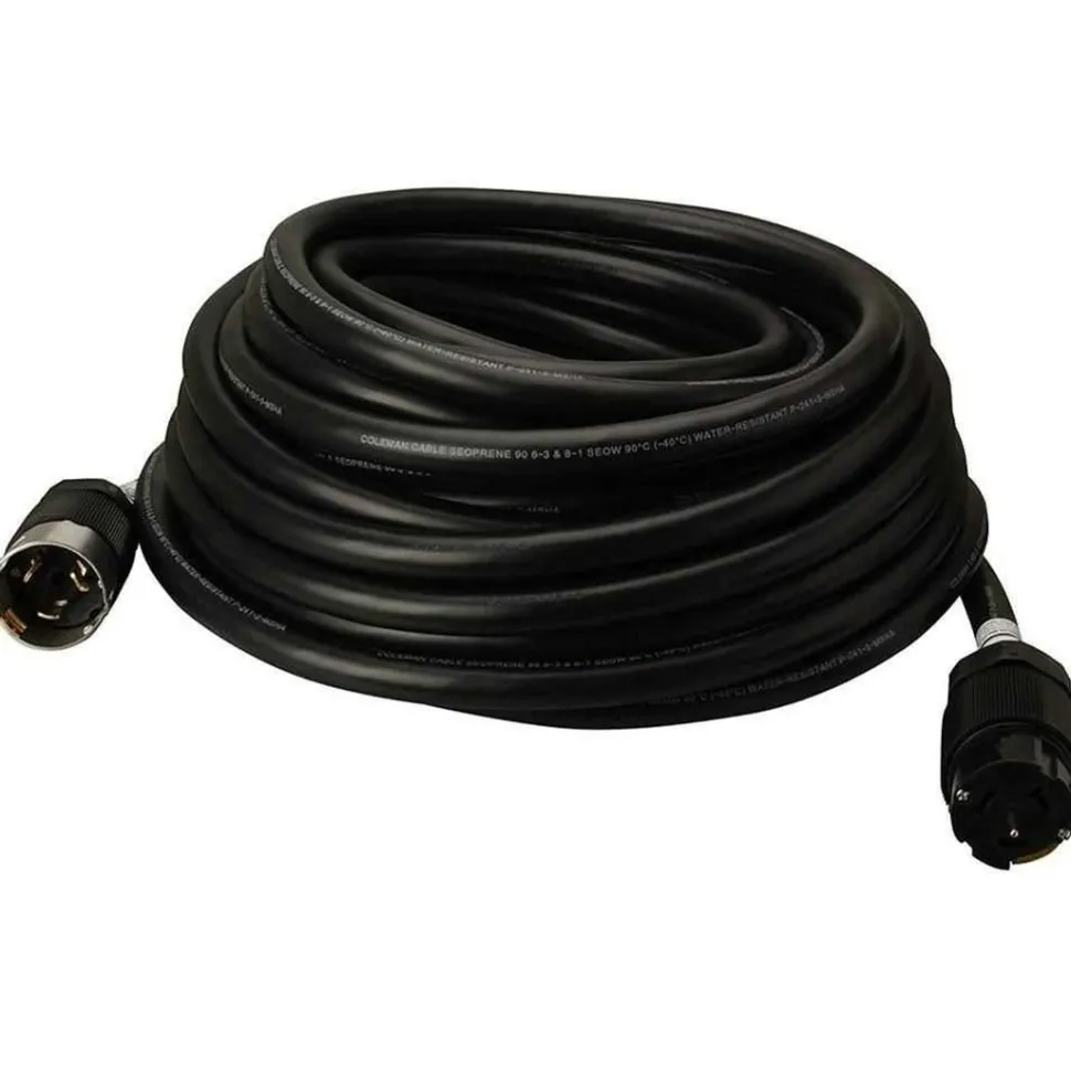 Southwire 50' 6/3 & 8/1 SEOW 50A Temporary Power Cord w/ California-Style Twist Lock Ends 19180008