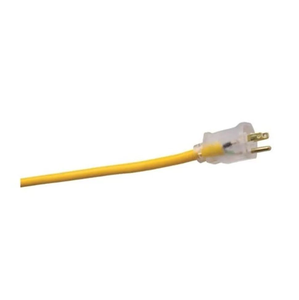 Southwire 12/3 100' SJEOOW Yellow Polar/Solar Extension Cord w/ Lighted End 1689SW0002