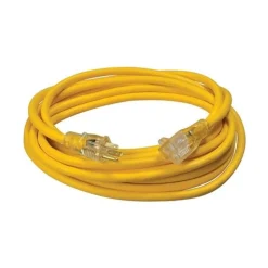 Southwire 12/3 25' SJTW Yellow Extension Cord w/ Lighted End 2587SW8802