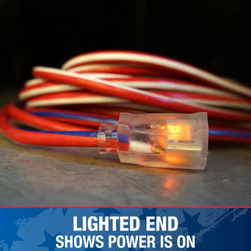 Southwire Tools & Equipment 50-Foot Contractor Grade 12/3 with Lighted End American Made SJTW Extension Cord - Wounded Warrior Project 2548SWUSA1