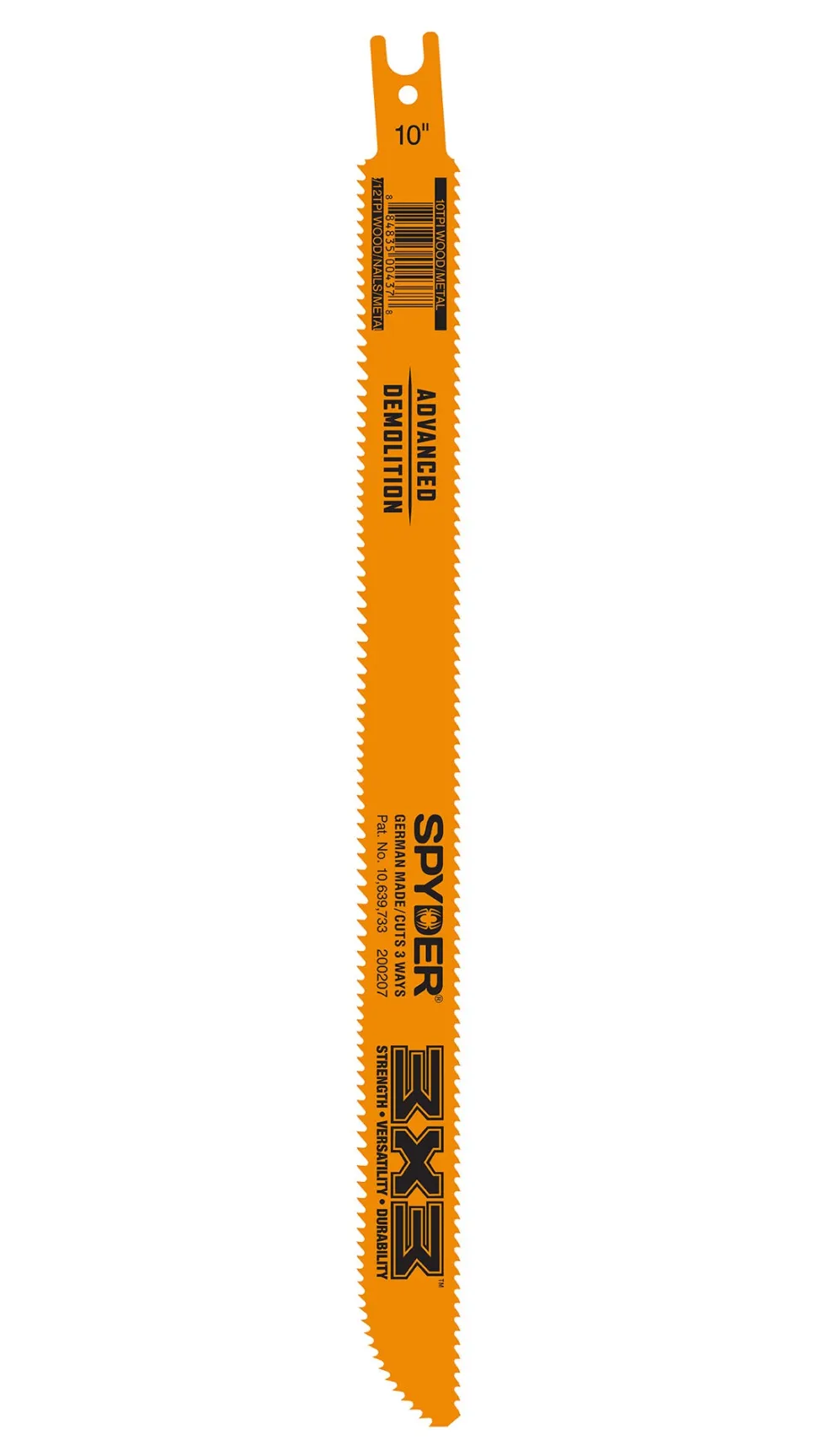 Spyder Double-Sided 10" Advanced Demo Wood/Metal Cutting 8/10-TPI Reciprocating Saw Blade 200207