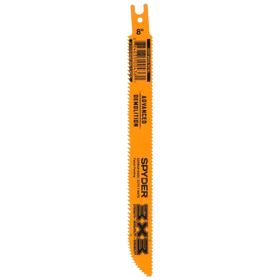 Spyder Double-Sided 8" Advanced Demo Wood/Metal Cutting 8/10-TPI Reciprocating Saw Blade 200206