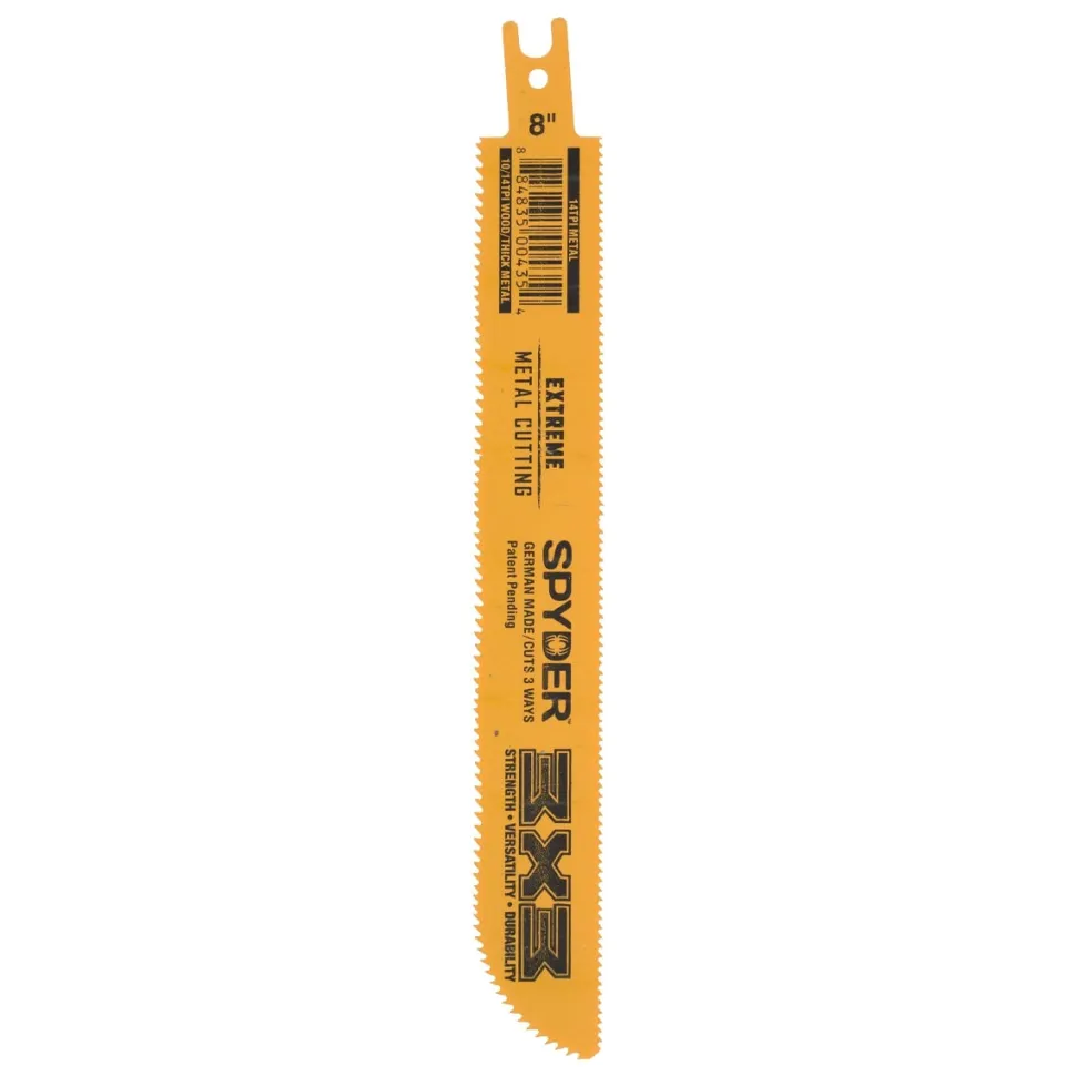 Spyder Double-Sided 8" Extreme Metal Wood/Metal Cutting 10/14-TPI Reciprocating Saw Blade 200205
