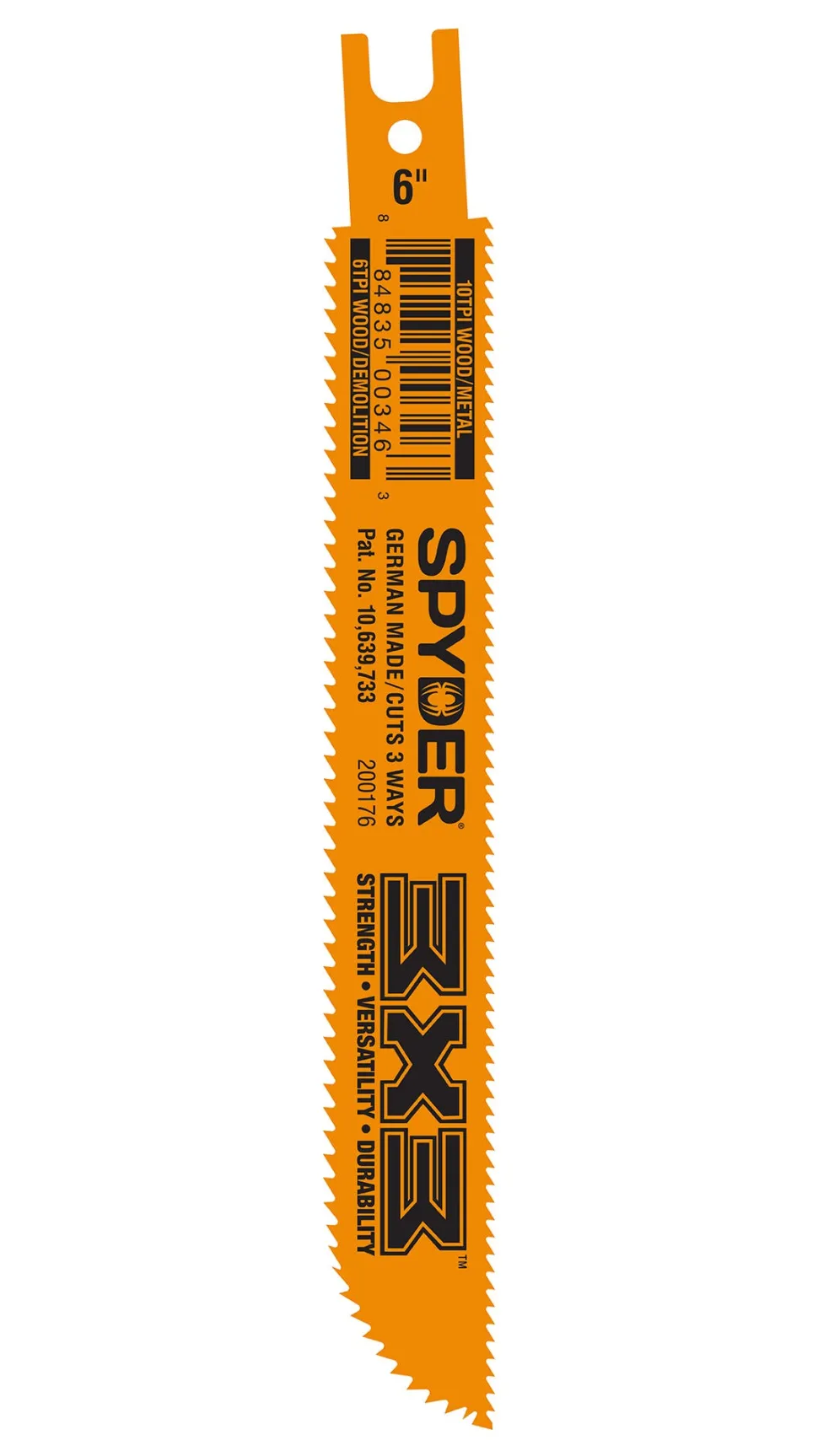 Spyder Double-Sided 6" Wood/Metal Cutting 6/10-TPI Reciprocating Saw Blade 200176