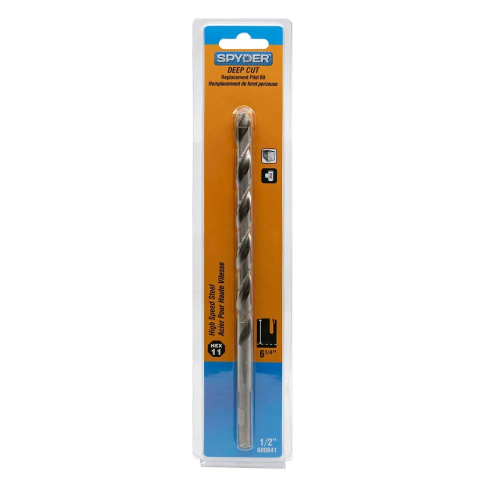 Spyder 1/2" HSS Hex11 Deep Cut Quick Change Hole Saw Arbor Pilot Bit 600841