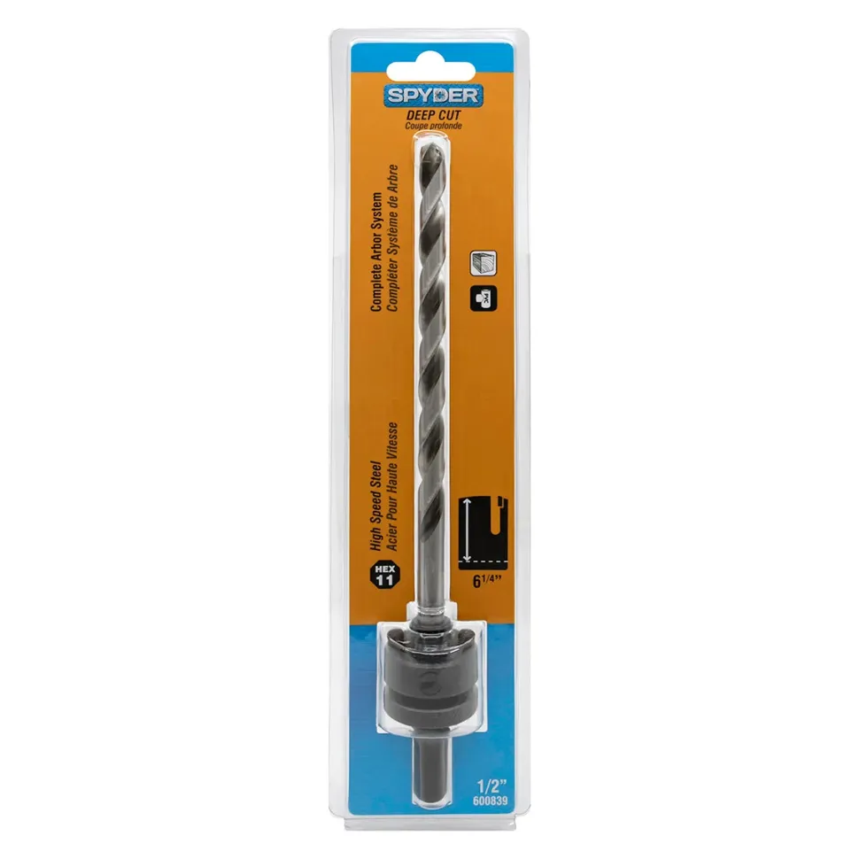 Spyder 1/2" HSS Hex11 Deep Cut Quick Change Hole Saw Arbor 600839