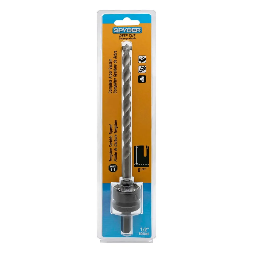Spyder 1/2" TCT Hex11 Deep Cut Quick Change Hole Saw Arbor 600840