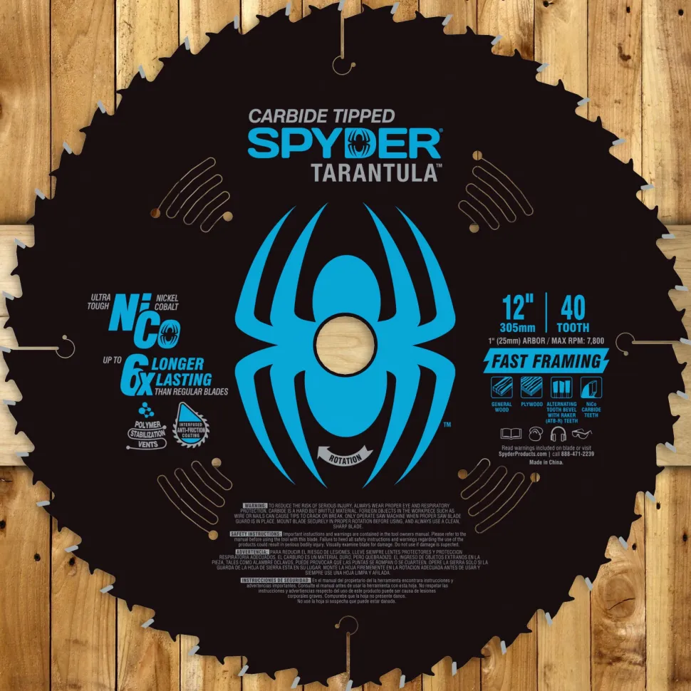 Spyder 12" 40-Tooth TCT Framing Circular Saw Blade 13049