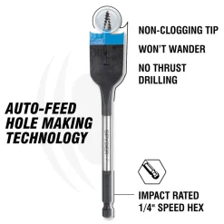 Spyder 1-1/4" x 6" Spade Bit 11017