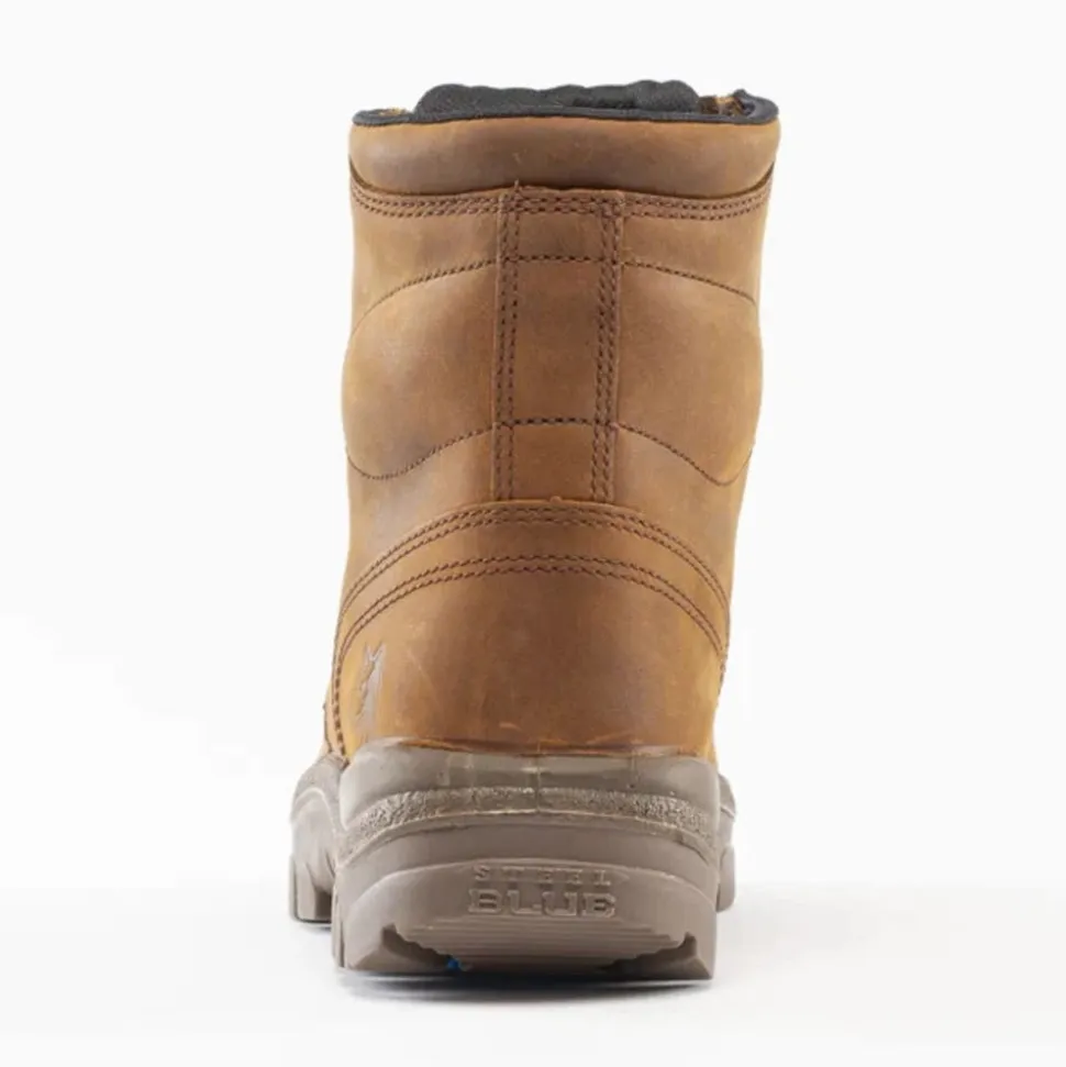 Steel Blue Work Boots Men's Argyle Scuff Steel Toe Boots - Oak 812962-BRN