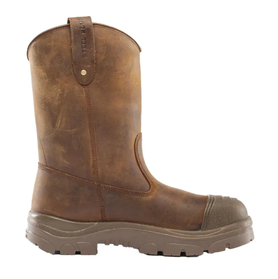 Steel Blue Work Boots Men's Heeler Scuff Steel Toe Boots - Brown 812965-BRN