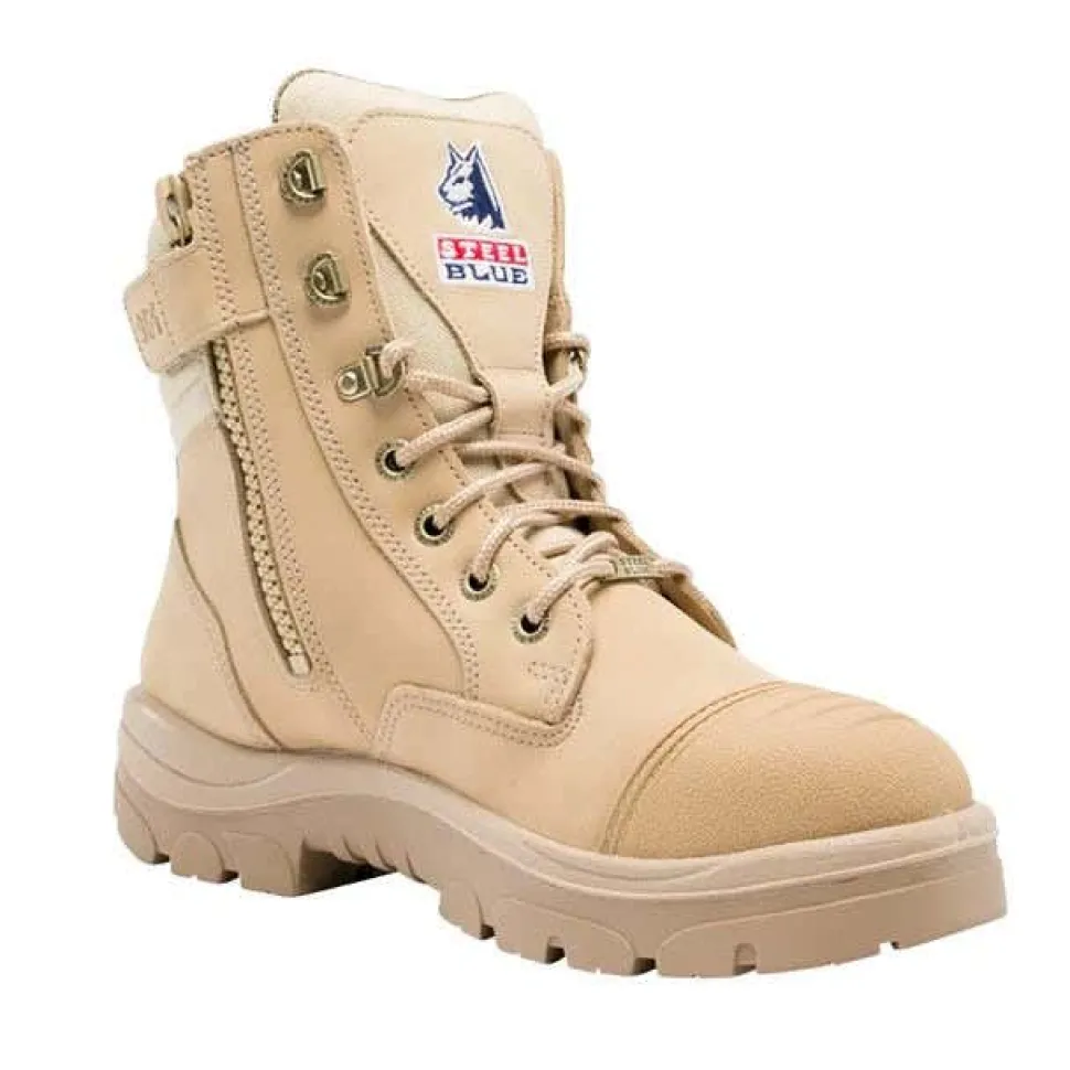 Steel Blue Work Boots Men's Southern Cross Zip Safety Boots Safety Toe - Sand 812961M-SND
