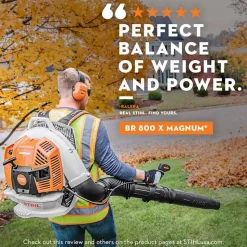 STIHL 79.9cc Professional Backpack Blower 912 CFM BR 800 X
