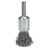 Weiler Crimped Wire Solid End Brush, Stainless Steel, 22,000 RPM, 1 in x 0.006 in 10021
