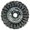 Weiler Standard Twist Knot Wire Wheel, 4" x 1/2", 0.020" Steel Wire, 20000 RPM 13120