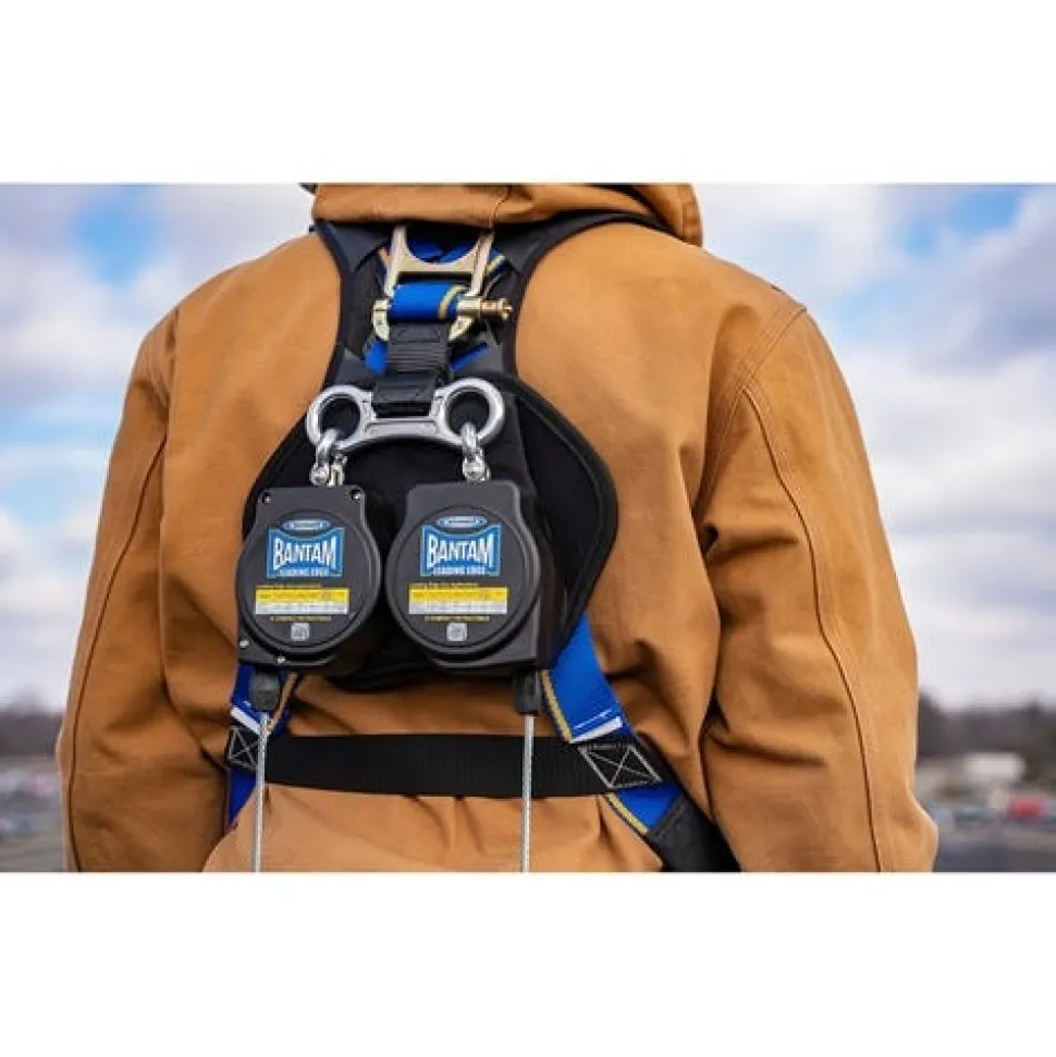 Werner Bantam Twinleg 8' Cable Leading Edge Self-Retracting Galvanized Steel Lifeline w/ Steel Form Hook R413008LE-SR