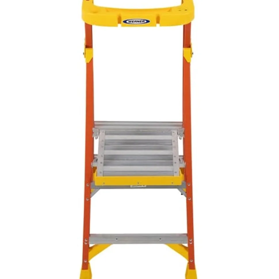 Werner 8' Fiberglass Podium Ladder 2' Platform Type IA PD6202