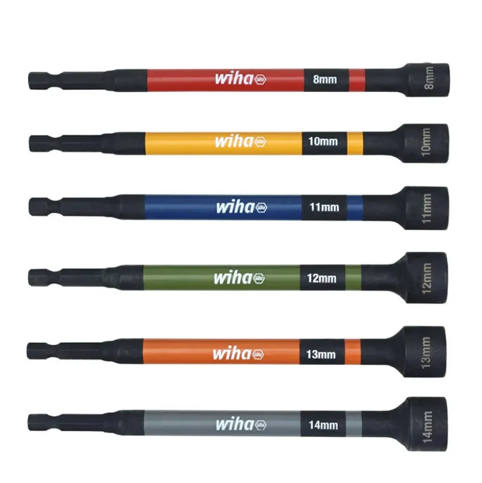 Wiha 6 Piece Color Coded Magnetic Nut Setter Metric Set 70487