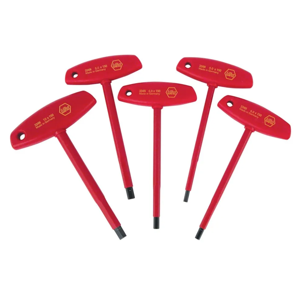 Wiha 5 Piece Insulated T-Handle Hex Screwdriver Set - Metric 33478