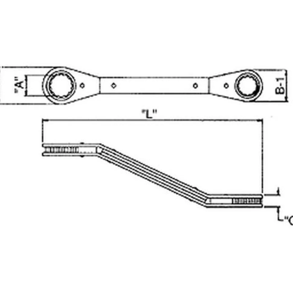 Wright 1-1/8" x 1-1/4" Ratcheting Box Wrench 12 Pt. Offset Reverse 9389